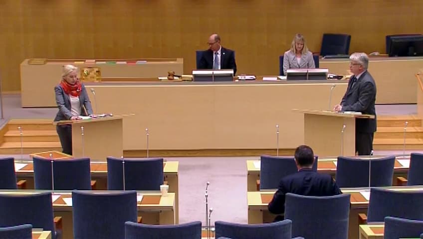 Stillbild från Interpellationsdebatt, Godstrafikens påverkan på Ystad