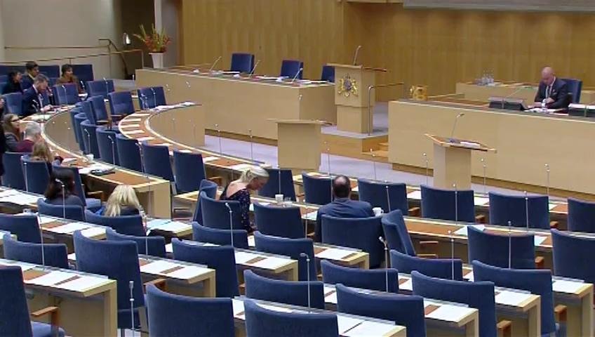 Stillbild från Debatt om förslag, Kontroll av postförsändelser