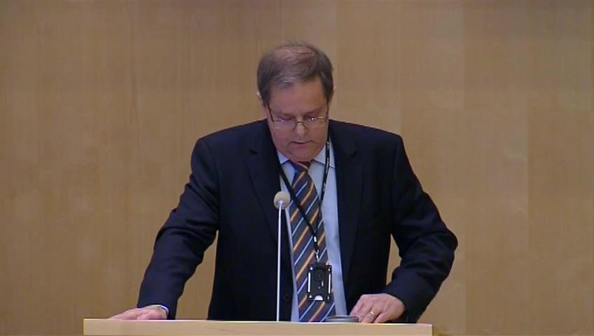 Stillbild från Debatt om förslag, Ny instansordning för inrättande av exportbutik på flygplats