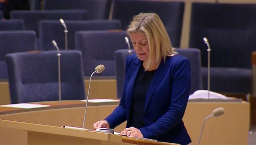 Stillbild från Interpellationsdebatt, Regeringens och kommissionens ekonomiska prognoser 