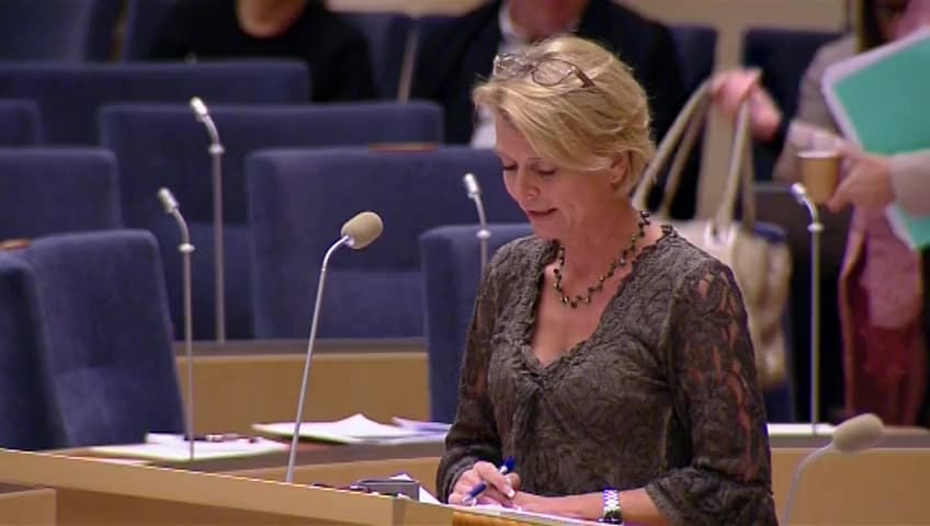 Stillbild från Interpellationsdebatt, Jämställda pensioner vid skilsmässa