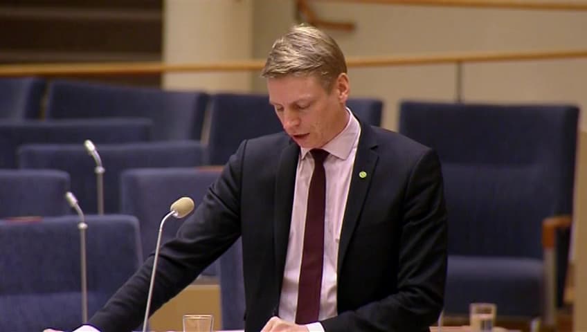 Stillbild från Interpellationsdebatt, Avskaffandet av anslaget till finansmarknadsforskning