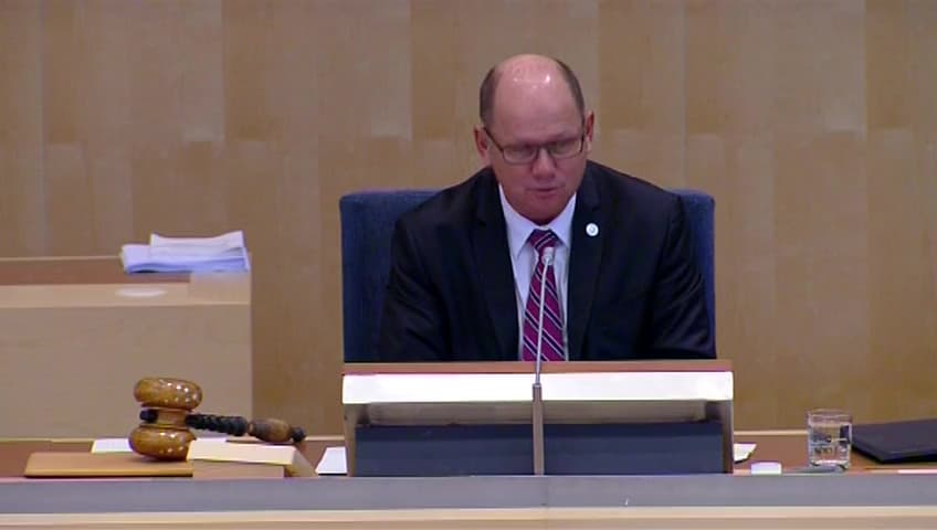 Stillbild från Debatt om förslag, Grönbok om säkerhet i logitjänster för turister