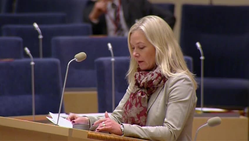 Stillbild från Interpellationsdebatt, Bygget av Norrbotniabanan