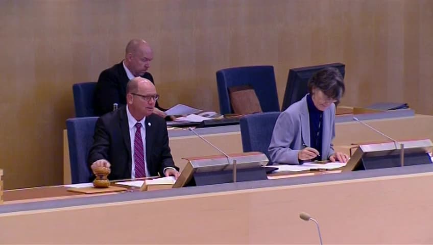 Stillbild från Debatt om förslag, Tilläggsavtal om lån till Irland