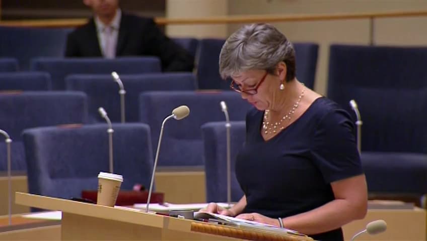 Stillbild från Interpellationsdebatt, Arbetslöshetsstatistik