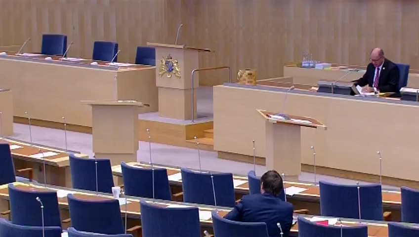 Stillbild från Debatt om förslag, Riksrevisorernas årliga rapport 2014