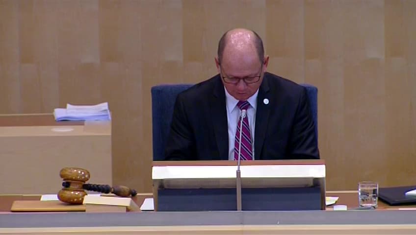 Stillbild från Debatt om förslag, En nationell strategi för en effektiv regim för bekämpning av penningtvätt och av finansiering av terrorism