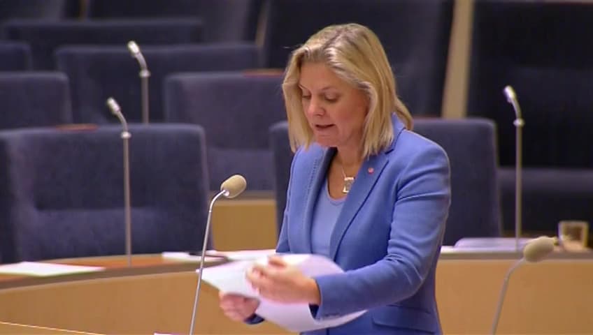 Stillbild från Interpellationsdebatt, Högre marginalskatters effekter på den svenska ekonomins konkurrenskraft