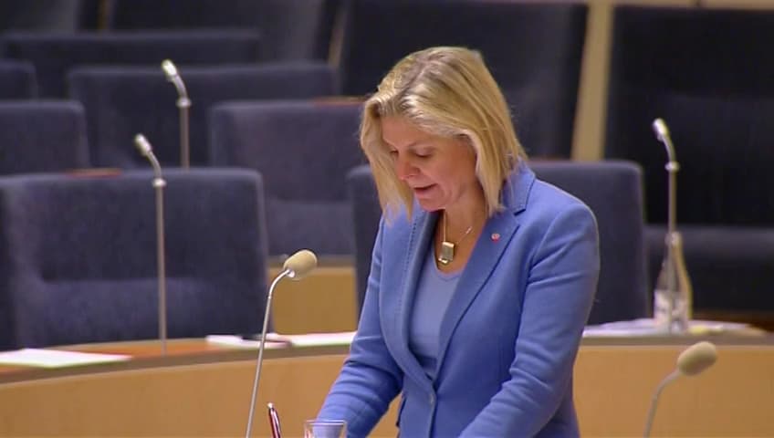 Stillbild från Interpellationsdebatt, Konsekvenser att höja skatten för äldre som jobbar