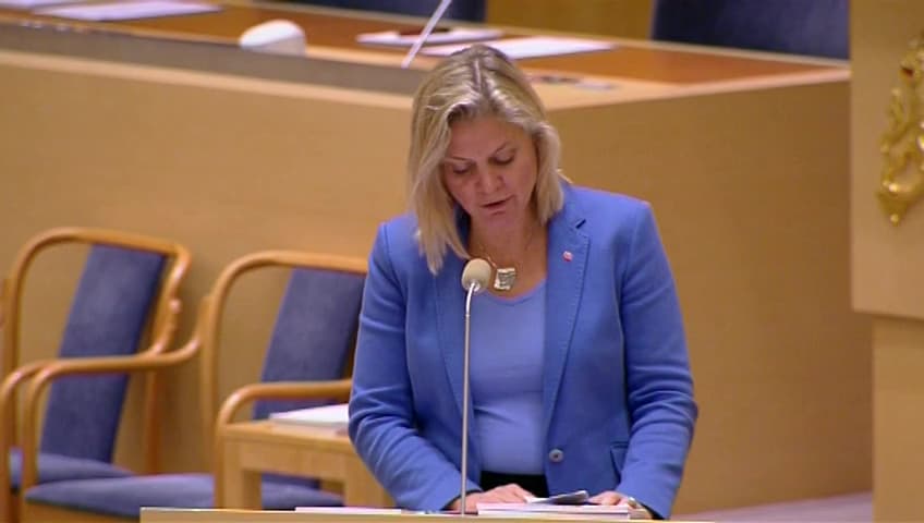 Stillbild från Interpellationsdebatt, Osäkerheten i om höjda marginalskatter leder till ökade skatteintäkter