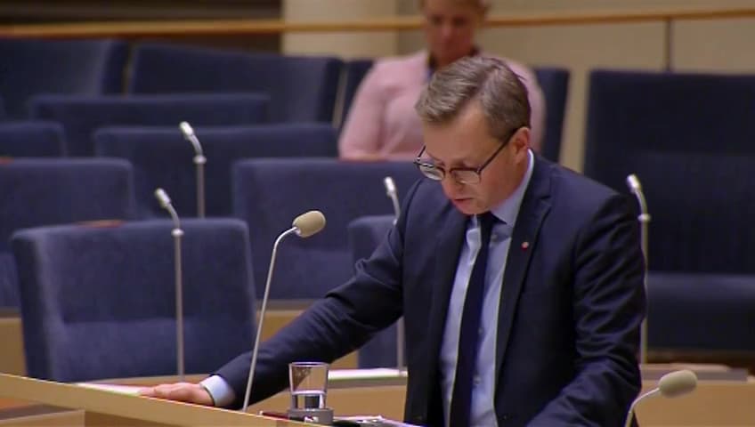 Stillbild från Interpellationsdebatt, Vattenfalls skadeståndskrav på Tyskland