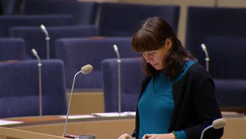 Stillbild från Interpellationsdebatt, Myggbekämpning i Nedre Dalälven-området