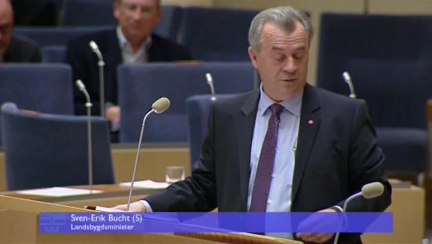 Stillbild från Interpellationsdebatt, Licensjakt på varg