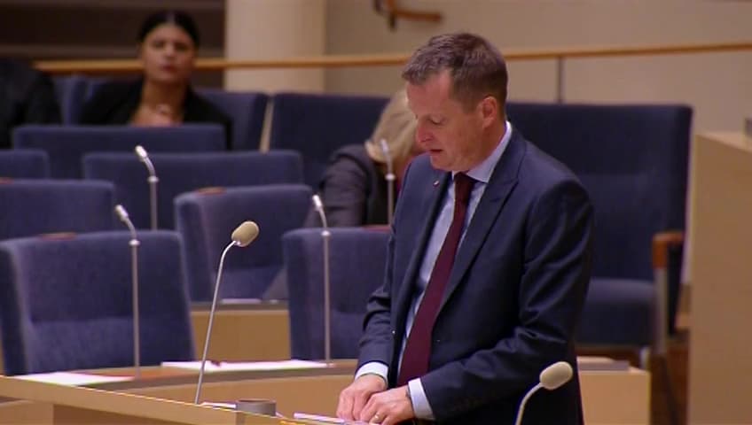 Stillbild från Interpellationsdebatt, Överflyttning av ansvaret för svensk polis 