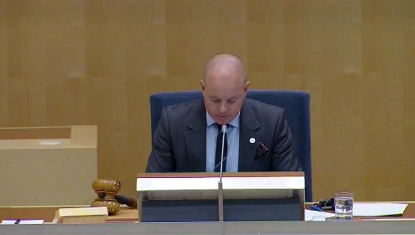 Stillbild från Debatt om förslag, Informationsutbytesavtal med Macao SAR