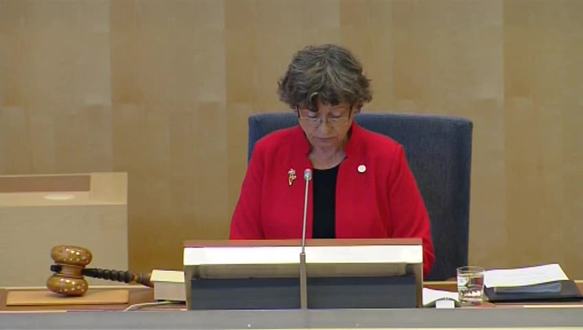 Stillbild från Debatt om förslag, Ogiltigförklarande av vissa sedlar och mynt