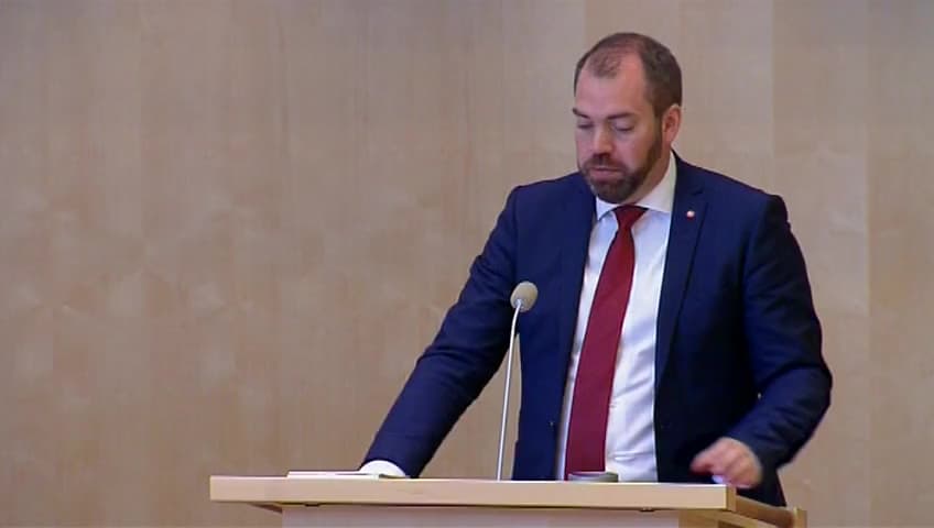 Stillbild från Debatt om förslag, Åtgärder mot missbruk av reglerna för arbetskraftsinvandring