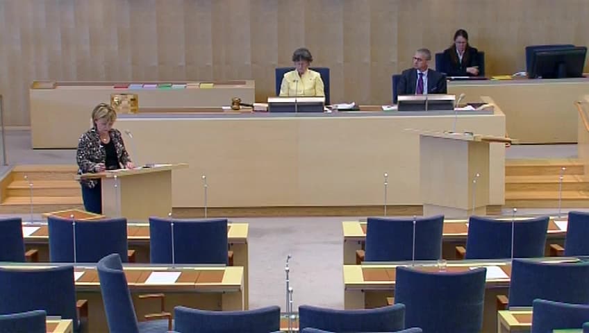 Stillbild från Interpellationsdebatt, Långa handläggningstider för vapenlicens