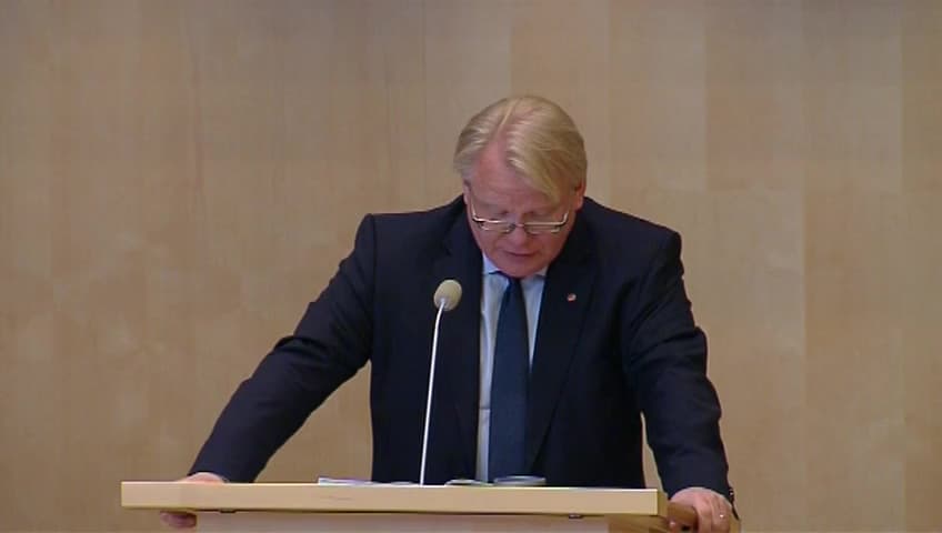 Stillbild från Debatt om förslag, Försvarsmaktens förmåga till uthålliga insatser