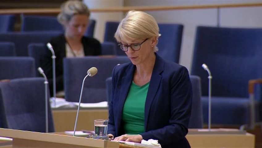 Stillbild från Interpellationsdebatt, Bristen på åtgärder för att mildra ungdomsarbetslösheten