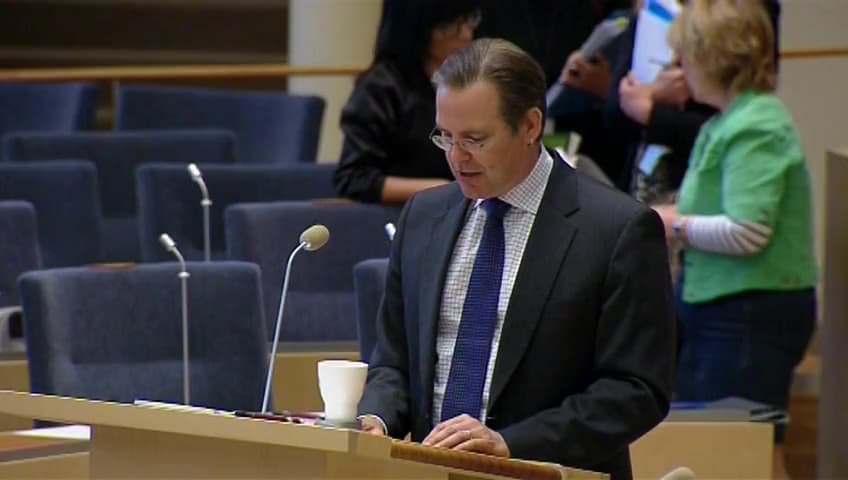 Stillbild från Interpellationsdebatt, Tryckerimomsen