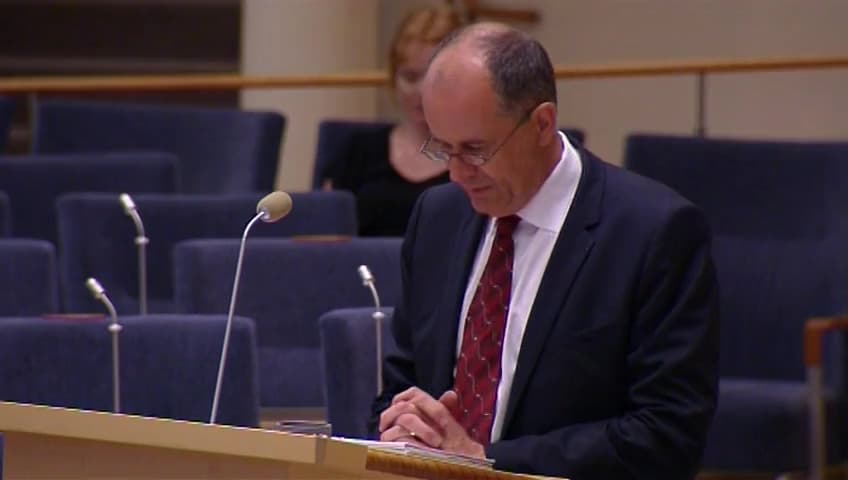 Stillbild från Interpellationsdebatt, Hållbar finansiell infrastruktur