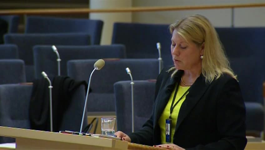 Stillbild från Interpellationsdebatt, Varsel hos Green Cargo och förutsättningarna för godstrafik på järnväg 