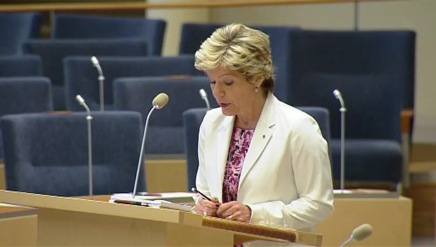 Stillbild från Interpellationsdebatt, Tvångsprivatisering av äldreomsorgen