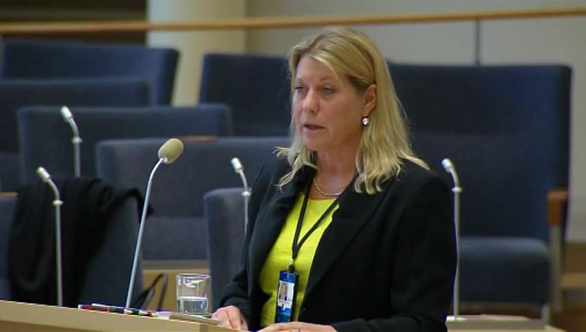 Stillbild från Interpellationsdebatt, Arbete i EU mot illegal lastbilstrafik  