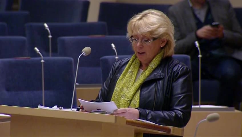 Stillbild från Interpellationsdebatt, Friluftslivets villkor