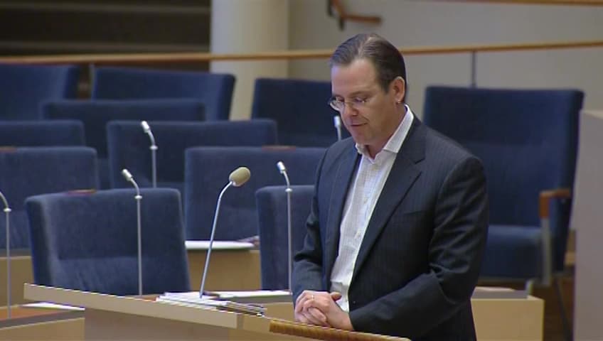 Stillbild från Interpellationsdebatt, Sänkningen av statsbidragen till kommunerna