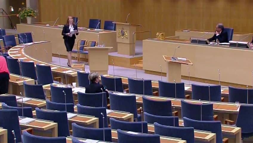 Stillbild från Interpellationsdebatt, Regionalt investeringsstöd