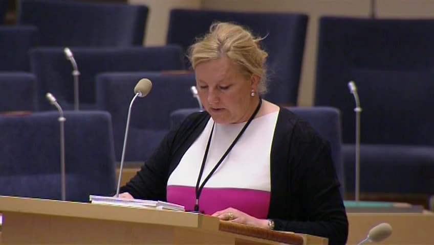 Stillbild från Interpellationsdebatt, Frihandelsavtalet TTIP och företags möjlighet att stämma stater