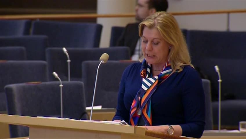 Stillbild från Interpellationsdebatt, Avregleringen av bilbesiktningen