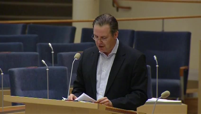 Stillbild från Interpellationsdebatt, Nedsättningen av arbetsgivaravgiften för unga