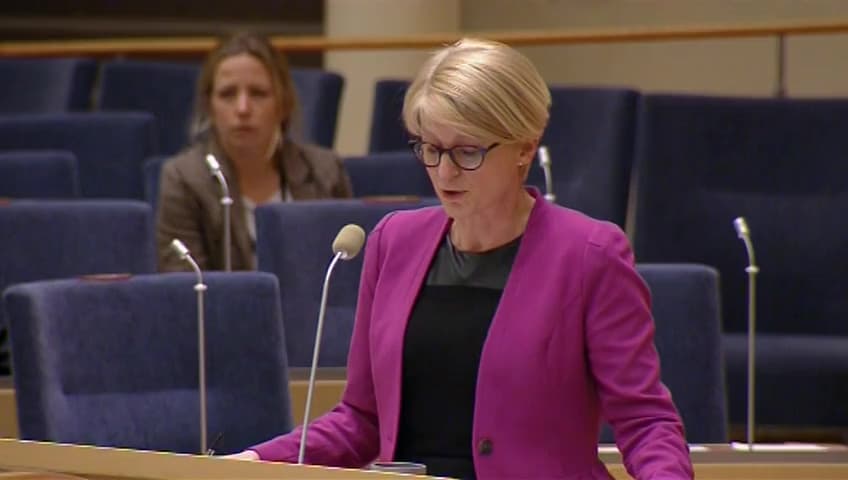 Stillbild från Interpellationsdebatt, Färre möten med arbetslösa på Arbetsförmedlingen