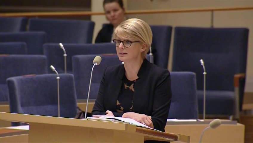 Stillbild från Interpellationsdebatt, Arbetsmiljön på landets arbetsförmedlingar