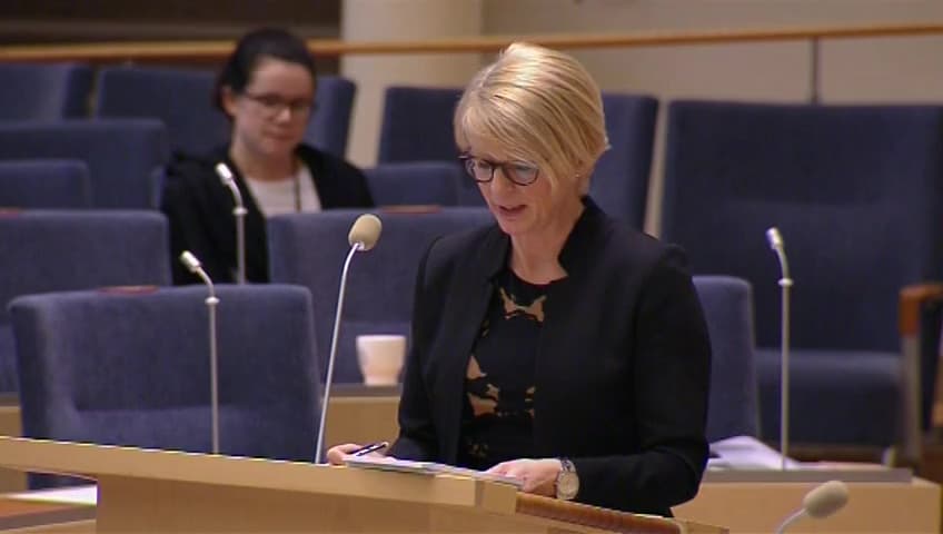 Stillbild från Interpellationsdebatt, Siffertricksande på Arbetsförmedlingen