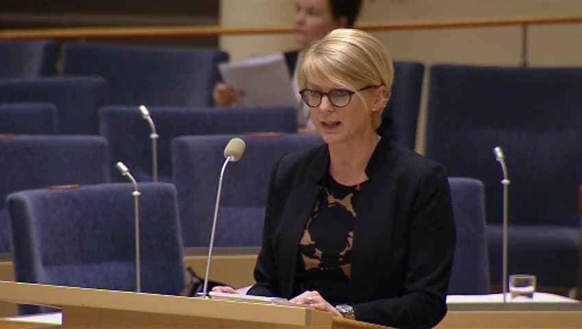 Stillbild från Interpellationsdebatt, Regeringens ambitioner för de långtidsarbetslösa i sysselsättningsfasen