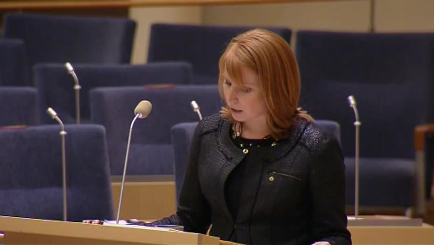 Stillbild från Interpellationsdebatt, Refit-initiativet och arbetsmiljön