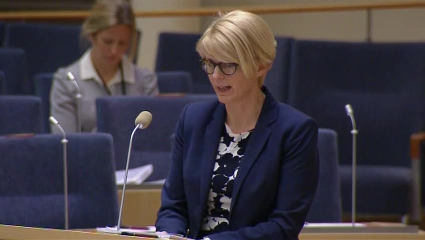 Stillbild från Interpellationsdebatt, Arbetsvillkor och upphandling inom taxibranschen