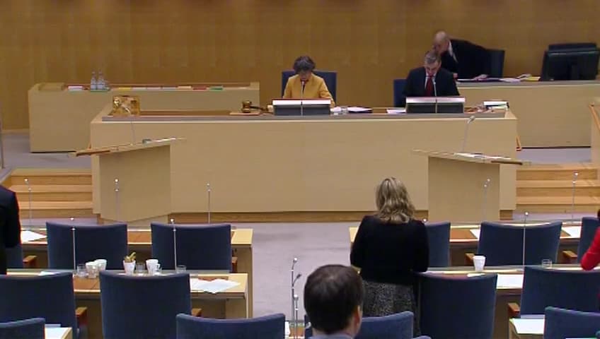 Stillbild från Debatt om förslag, Sanktionsavgift vid bristande kreditprövningar