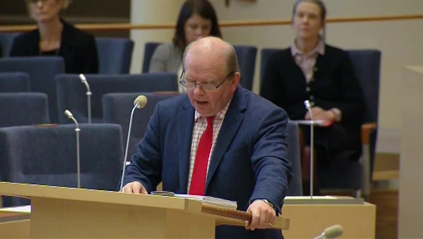 Stillbild från Interpellationsdebatt, Färre djurtransporter