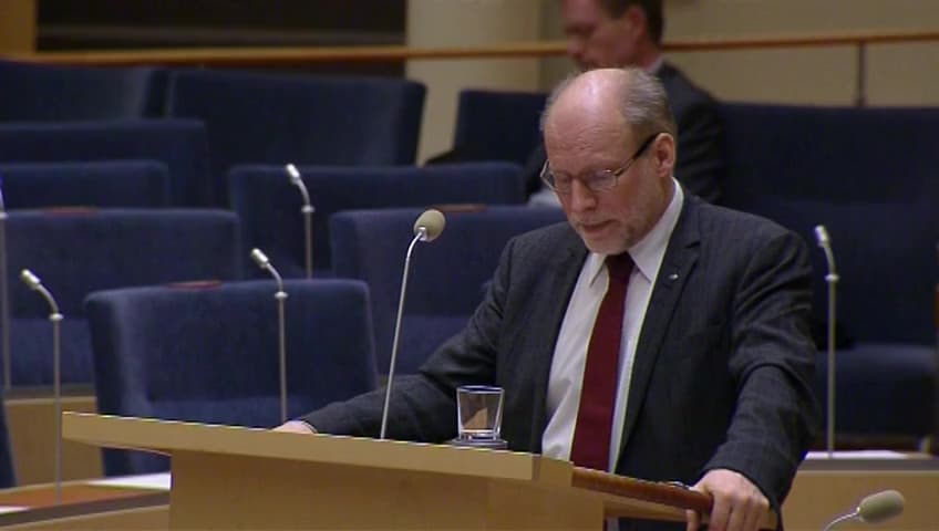 Stillbild från Interpellationsdebatt, Organisationen kring offentlig upphandling