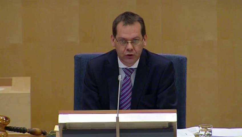 Stillbild från Debatt om förslag, Ändring i lagen om handel med utsläppsrätter