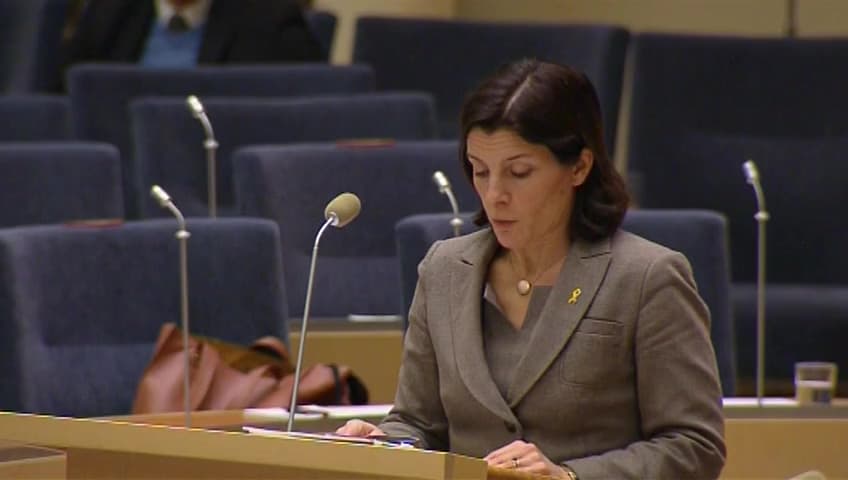 Stillbild från Interpellationsdebatt, Flygverkstaden på F 17