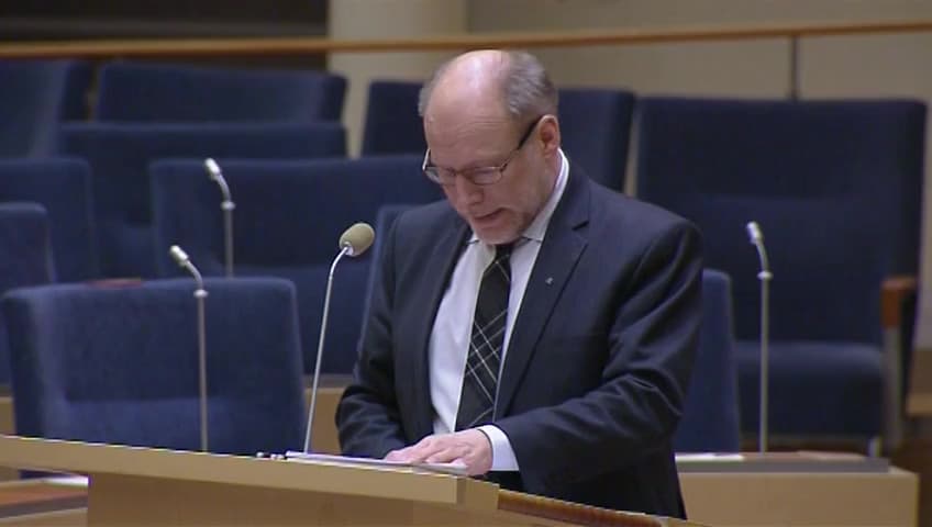 Stillbild från Interpellationsdebatt, Svensk mat i kommunerna