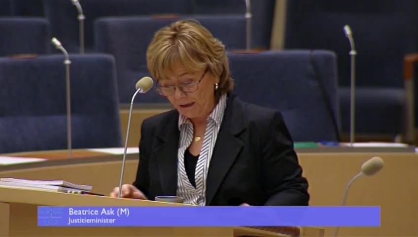 Stillbild från Interpellationsdebatt, Riktlinjer för Regeringskansliets hantering av offentlighetsprincipen