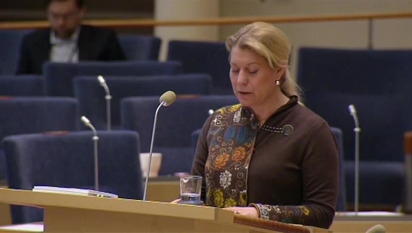 Stillbild från Interpellationsdebatt, Stängningen av järnvägen mellan Mellerud och Billingsfors